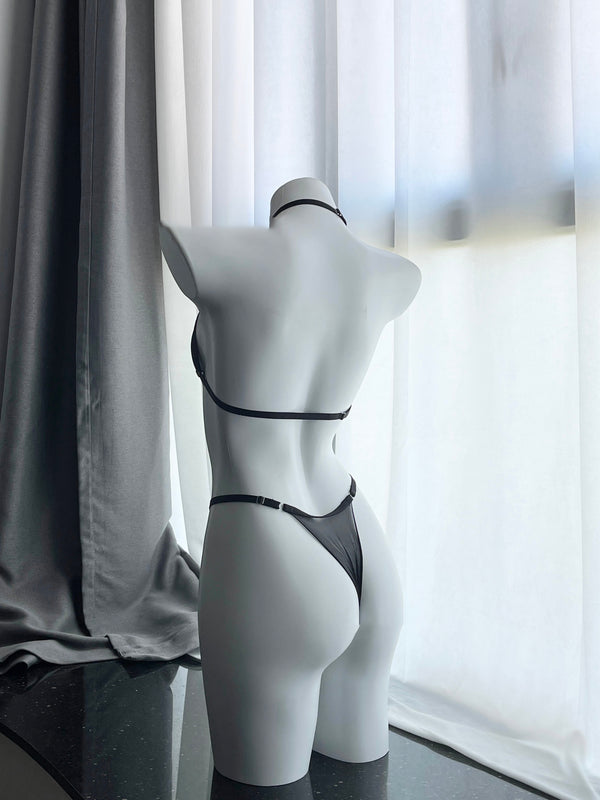 Transparent stockings bikini set z046