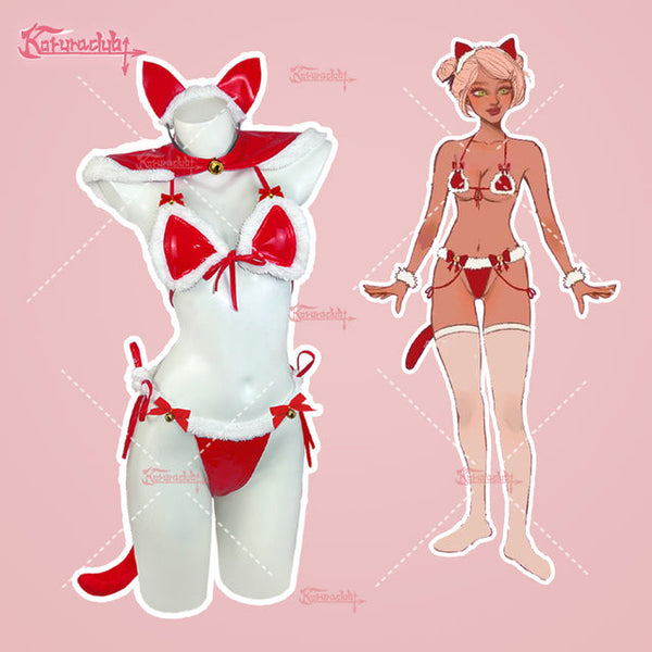 KORURACLUB Cosplay Xmas Kitty Kawaii Lingerie  （5-Piece Set）AW014