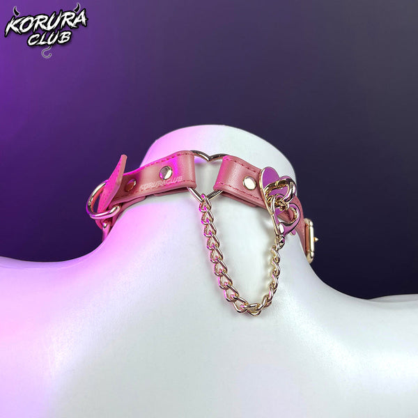 KORURACLUB Double Heart Lock Collar   AW043