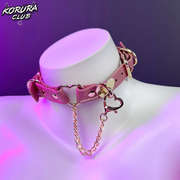 KORURACLUB Double Heart Lock Collar   AW043