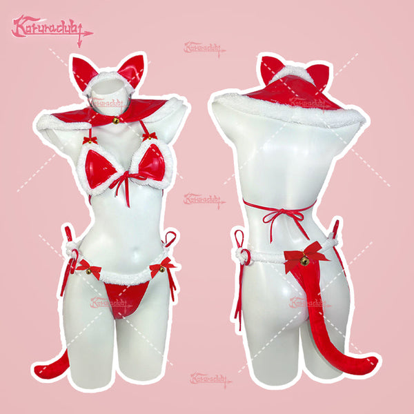 KORURACLUB Cosplay Xmas Kitty Kawaii Lingerie  （5-Piece Set）AW014