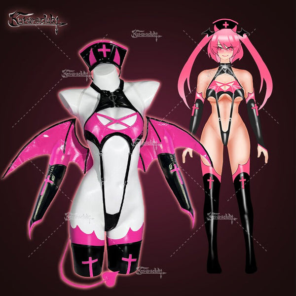 KORURACLUB Cosplay Love-heart succubus Lingerie  （7-Piece Set）AW004