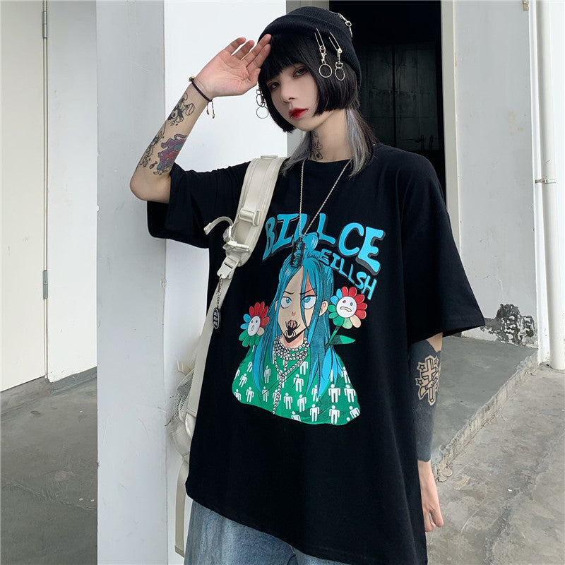 Fashion anime print short sleeve T-shirt yc23445 – anibiu