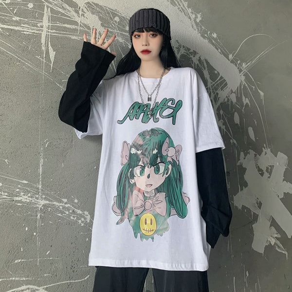 Fashion autumn fake two-Piece T-shirts yc23514 – anibiu