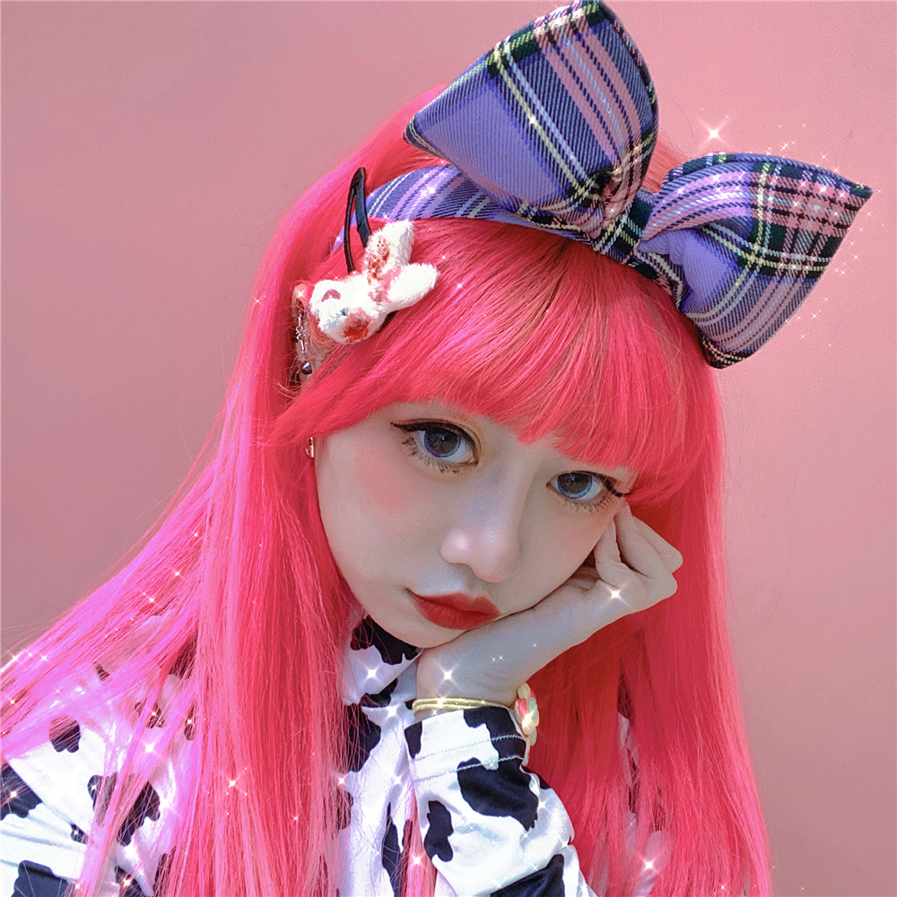 lolita plaid bow headband YC24001 – anibiu