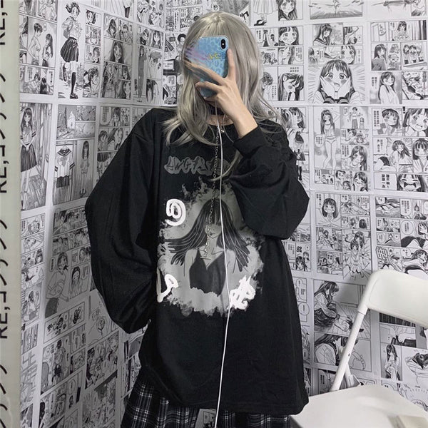 Dark Anime Girl Sweatshirt YC24133 – anibiu