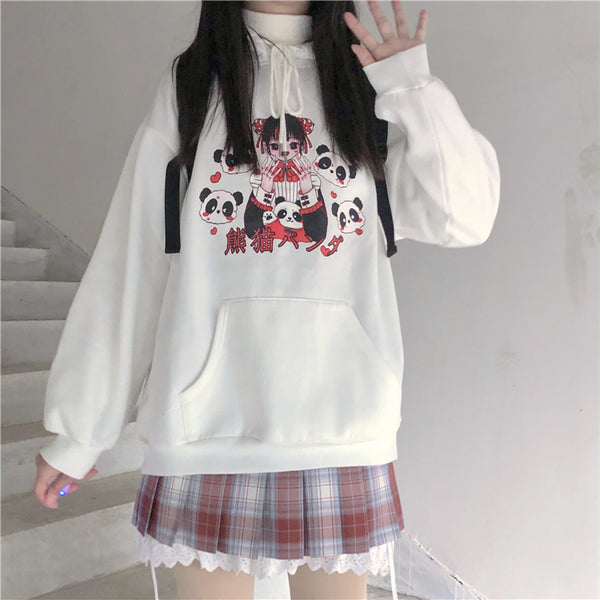 Cute panda hooded sweater yc23835 – anibiu