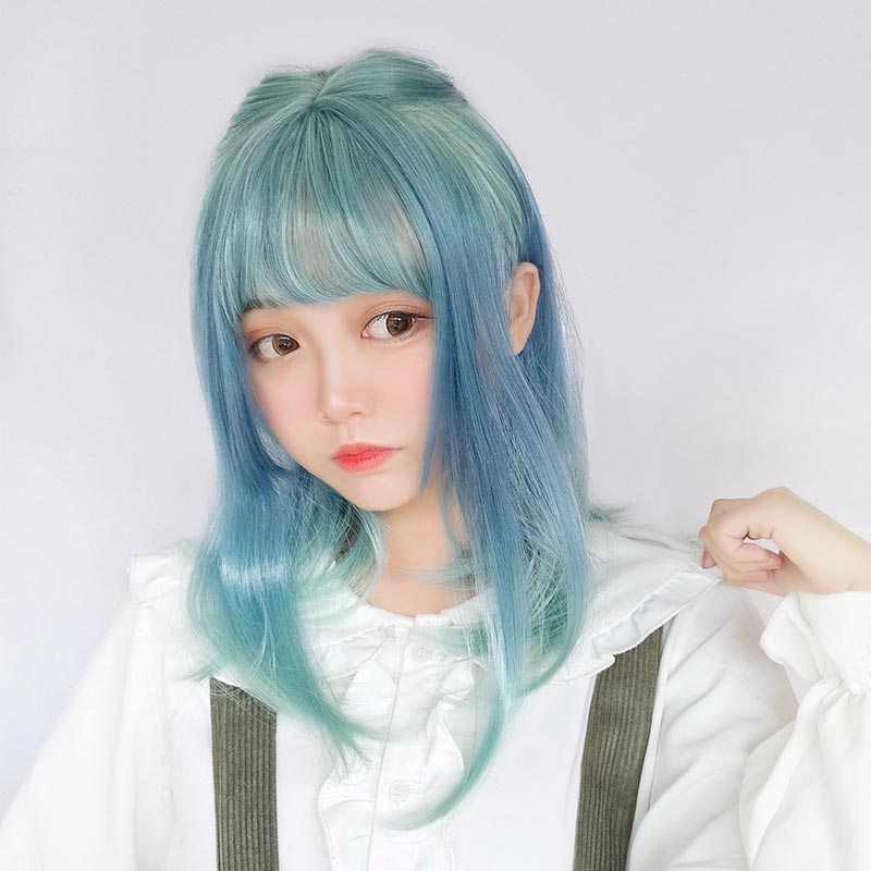 Blue green 2025 gradient wig