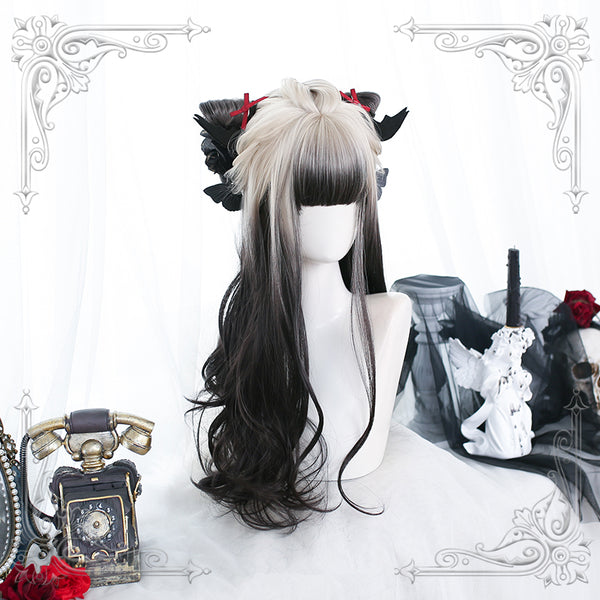 Lolita black white gradient wig yc24592