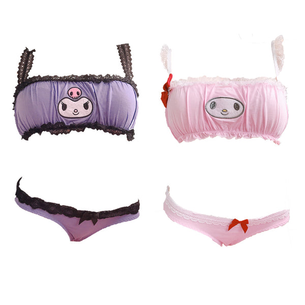 4PCS Cartoon Sanrios Children's Underwear Flat Angle Panties Anime Kuromi  My Melody Purin Dog Kawaii Comfortable Cotton Underwear
