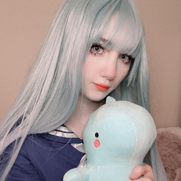 lolita cyan blue gradient wig yc23410
