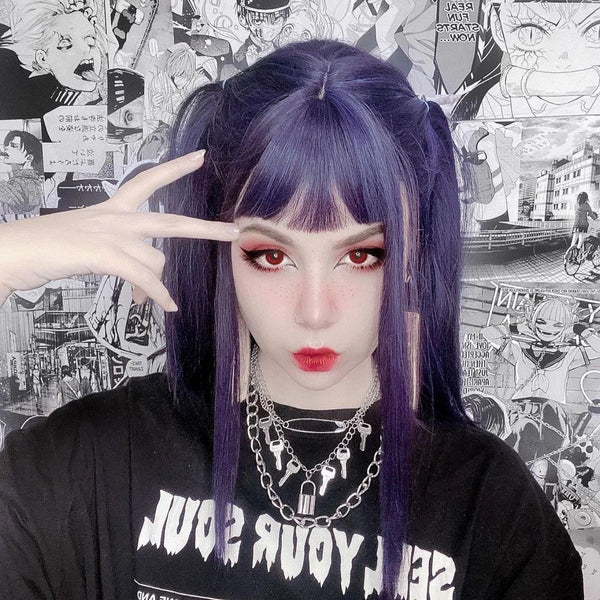 Lolita black blue wig yc22769 – anibiu